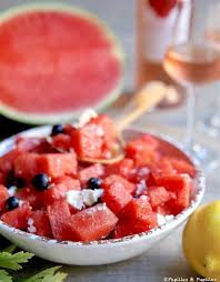 Recette Salade De Pasteque Myrtilles Et Feta Salade De Pasteque Alimentation Salade