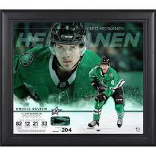 Miro the hero ales hemsky: Miro Heiskanen Dallas Stars Framed 15 X 17 Rookie Review Collage With Piece Of Game Used Puck Limited Edition Of 204