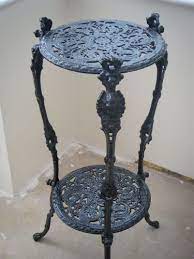 Vintage Cast Iron Plant Stand Ebay Iron Plant Stand Wrought Iron Plant Stands Cast Iron Plant