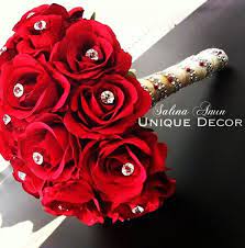 Pin By Fathema Begum On Wedding Diy Wedding Bouquet Wedding Bouquet Fake Flowers Red Rose Bouquet Wedding