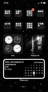 Monochromatic Ios14 Home Screen Homescreen Iphone Home Screen Layout Black And White Stars