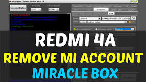 Xiaomi redmi note 8 pattern and mi account unlock support. Redmi 4a 2016116 Mi Account Remove Edl Mode Miracle Box Youtube