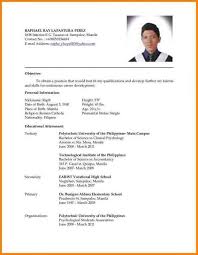 Resume Sample Format 2020 Philippines