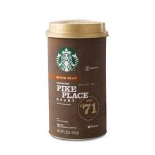 10 lbs starbucks pike place roast coffee portion pack filter packs 2.5 oz each. Starbucks Medium Roast Ground Coffee Pike Place Roast 100 Arabica 1 Canister 13 5 Oz Walmart Com Walmart Com