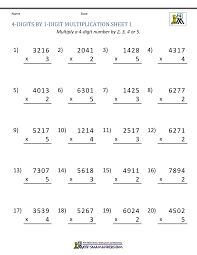 math multiplication worksheets 4th grade