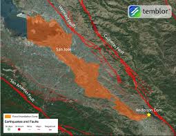 Anderson Dam Theoretical Flood Inundation Map Is Anderson Dam An Accident Waiting To Happen Dam San Andreas Fault Water Issues