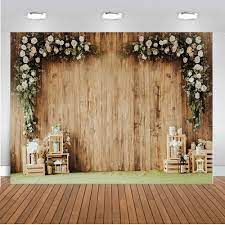 Wood Floor Photography Background Flowers Wedding Bridal Decor Backdrop Wooden Party Banner Backdrop Photo Studio Wedding Background Decoration Wood Backdrop Wedding Photo Backdrop Wedding