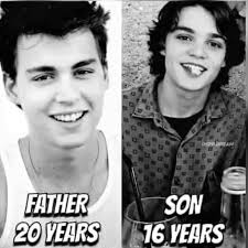 Like father, like son. Starting him young