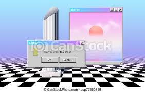 Tons of awesome harry styles desktop wallpapers to download for free. Abstract Vaporwave Aesthetics Computer Windows Background With 90s Style System Message Window Palm And Checkered Floor Canstock