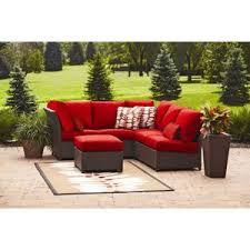 Love The Red But The Sun Will Fade It Sectional Patio Furniture Red Patio Furniture Wicker Outdoor Furniture Set