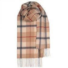 Bowhill Camel Check Lambswool Scarf Lochcarron Of Scotland