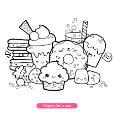 40+ free full size coloring pages for printing and coloring. Kawaii Sweets Doodle Free Coloring Page Cute Doodle Art Doodle Coloring Cute Coloring Pages