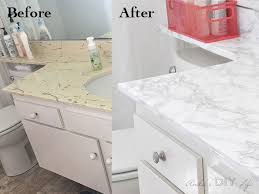 How To Update A Countertop With Contact Paper Bathroom Vanity Makeover Bathrooms Remodel Apartment Bathroom