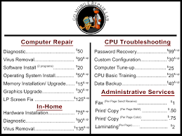 We strive to have the most reasonable prices for the best, most personal service you can get. Go Mobile Computer Repair Prices 24 X18 Jpg 2160 1620 Mobile Computer Repair Computer Repair Data Backup