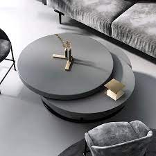 4.6 out of 5 stars. Gray Round Swivel Coffee Table With Storage Carbon Steel Base