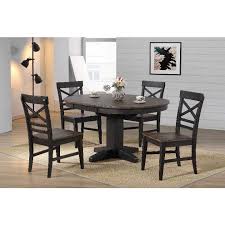Ebay.com has been visited by 1m+ users in the past month Eci Furniture Ashford 5 Piece Round Pedestal Dining Table Set In Black Rustic Walnut By Dining Rooms Outlet