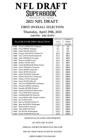 We offer the latest weekly nfl game odds, nfl live betting, this weeks football totals, spreads and lines. Wager On The First Pick Of The 2021 Nfl Draft At The Westgate Superbook Play Nevada