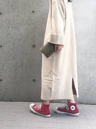 にしむら ゆき another editionのショルダーバッグを使ったコーディネート wear にっとワンピース ニットワンピ 着こなしいろいろ