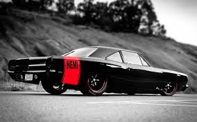 Wallpapers Cars Muscle Cars Selective Coloring Hemi Black Cars Side View American Cars Black White Dodge Charger Hemi Muscle Cars Plymouth Roadrunner