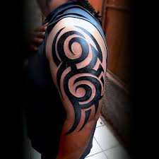 75 Tribal Arm Tattoos For Men Interwoven Line Design Ideas Tribal Arm Tattoos Arm Tattoos For Guys Tribal Arm Tattoos For Men
