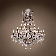 Black Wrought Iron And Crystal Chandelier 25 Light Maria Theresa Clear Crystal Chandelier Crystal Chandelier Hanging Ceiling Lights Chandelier