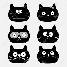 Trouvez des images de chat dessin. Ensemble De Tete De Chat Noir Mignon Personnages De Dessins Animes Droles Fond Blanc Isole Design Plat Illustration Vectorielle Clip Art Libres De Droits Vecteurs Et Illustration Image 51865052