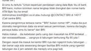 Kartu saya dapat disalahgunakan untuk pembelian online sehingga meningkatkan risiko penipuan dalam transaksi. Hoax Pesan Berantai Atas Nama Bank Bri Turnbackhoax Id