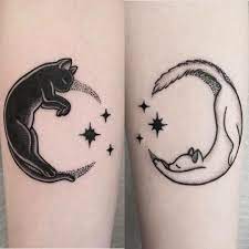 Simple best friend cat tattoos. Cats By Hiromi Tattoo Bff Tattoos Tattoos Matching Tattoos