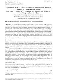 Suitable for all glass, tile, grout, stainless steel and chrome surfaces. Experimental Study On Testing Ni Containing Stainless Steel Protective Coatings By Pulsed Laser Scratching Scientific Net