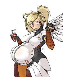 Overwatch? More like... by eatmorecake | Body Inflation | Overwatch, Mercy  overwatch, Belly art