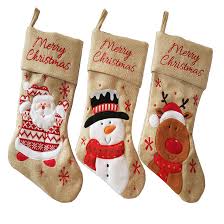 Lexi Home 3 pc Santa Burlap Stockings | Oriental Trading