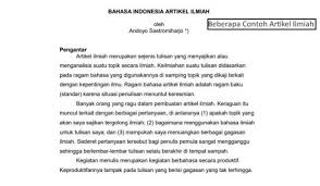 Ada cara dan trik yang akan di ulas dalam artikel kali ini. 8 Contoh Artikel Ilmiah Pendidikan Singkat Populer Lengkap Pdf
