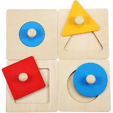 Circle is easiest for baby. Montessori Single Shape Puzzle First Shape Of Giant Wooden Puzzle Geometric Shape Knob Jumbo Puzzle Simple Learning Sensorial Toy For Boys And Girls Sort Shape Color Party Favor 4 Pieces Walmart Canada
