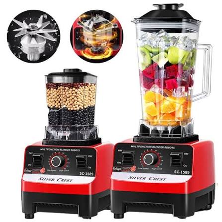 Máy xay sinh tố công nghiệp KAW SILVER CREST SC-1589 2 cối đa năng công suất 4500W, máy xay đá, rau, thịt, cá, hoa quả | Lazada Việt Nam
