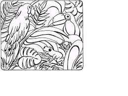 Color the black & white animal set. Tropical Rainforests Coloring Pages Coloring Home