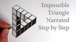 How To Draw The Impossible Triangle With 3d Cubes Optical Illusion Impossible Triangle Optical Illusions Triangle Optical Illusion