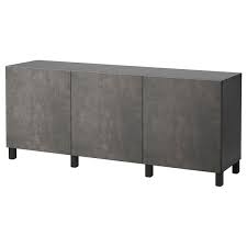 Weitere ideen zu aluminium, highboard, sideboard. Besta Black Brown Kallviken Dark Grey Concrete Effect Storage Combination With Doors 180 X40 X74 Cm Ikea