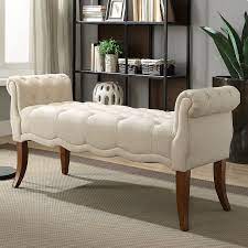 Campbell Roll Arm Upholstered Bench Upholstered Bench Furniture Elegant Benches