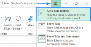 how to show hide and restore missing ribbon in excel