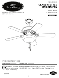 Before you begin your installation, verify that you have all the required parts for proper installation. Harbor Breeze Classic Style 00819 Installation Manual Pdf Download Manualslib