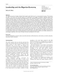 Pdf Leadership And The Nigerian Economy