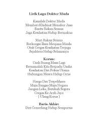 Silahkan berkomentar di blog ini dengan bijak. Lirik Lagu Doktor Muda