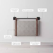 We're the furniture company built for our generation. Amazon Com Nathan James Harlow Wall Mount Faux Leather Or Fabric Upholstered Headboard Adjustable Height Vintage Brown Straps With Black Matte Metal Rail Twin Gray