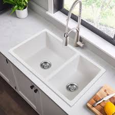 White Granite Double Kitchen Sink