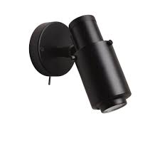 Modern led sconce wall light in aluminum finish. Dcw Biny Spot Matt Black Body Led Wall Light With Switch Black Non Stick