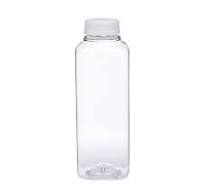 16 oz Clear PET Square Beverage Bottles (White Cap) | Berlin