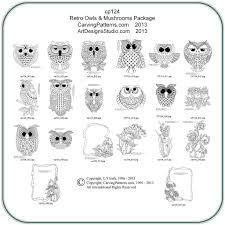 Christmas tree shapes templates fun for christmas. Retro Owls Mushrooms Patterns Classic Carving Patterns