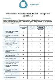 Depression Anxiety Stress Scales Long Form Dass 42 Novopsych Psychometrics
