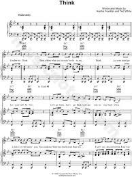 Think is a song written by american singer aretha franklin and ted white, and first recorded by franklin. Aretha Franklin Think Sheet Music In Bb Major Transposable Download Print Sku Mn0091418