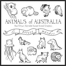 Cute Hand Illustrated Australian Animals Digital Clipart Etsy Australian Animals Hand Illustration Australia Animals